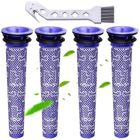 Dyson Filter, Ersatzfilter für Dyson DC58 DC59 DC61 DC62 DC74 V6 V7 V8, Standard-Mischmaterialfilter, 4er-Pack (V6) (1/4)