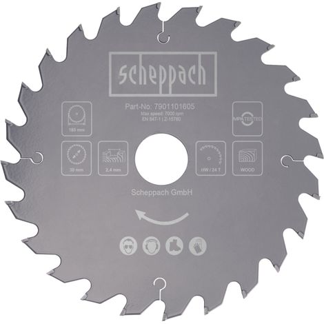 Scheppach Lame de scie - Ø 185 x 30 x 2,4 mm - 24 dents - spécial bois