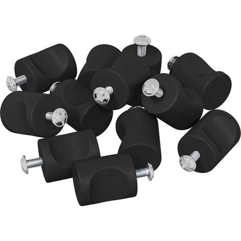 Maniglia per Armadio 12 pcs Nero 18 x 23 mm Ferro vidaXL