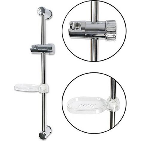 TRADE SHOP - Saliscendi Per Soffione Doccia Altezza Regolabile Con Portasapone 60 Cm 69155 - (1/2)