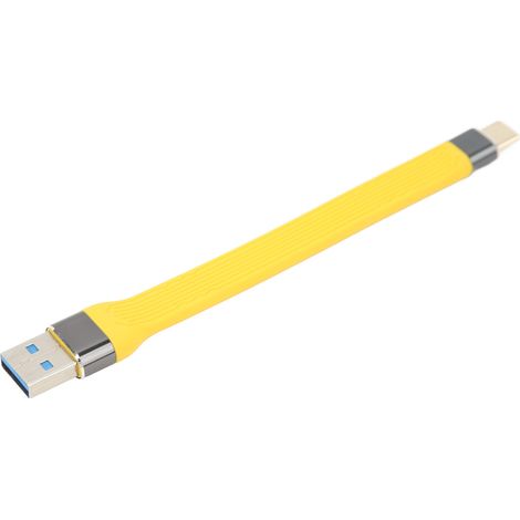 Câble USB mâle vers type C 10 Gbps 5A 13,8 cm de longueur flexible FPC jaune données pour les voyages au bureau (1/5)