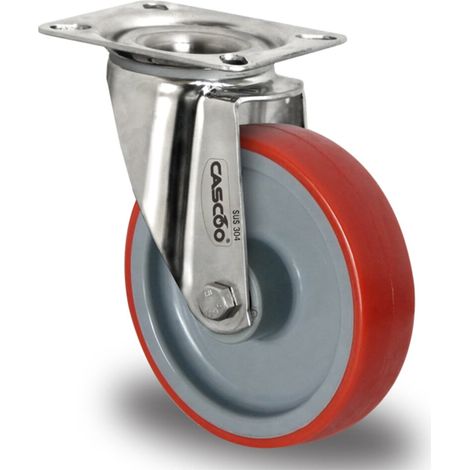 CASCOO Lenkrolle ø 100 mm Serie N2U6 Rollenlager Edelstahl