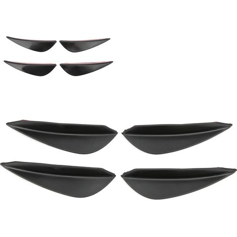 4-Lippen-Universal-Frontstoßstangen-Diffusor-Spoilerflügel, glänzend schwarz, selbstklebend, PVC-Auto-Kit (1/5)