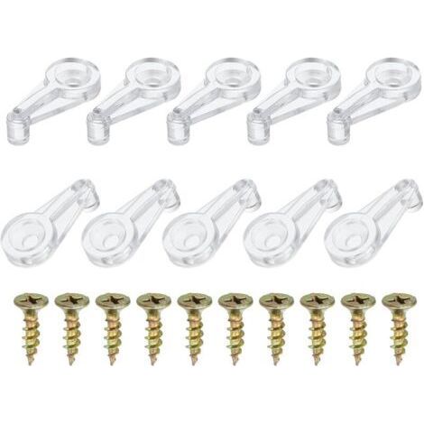 Glass Retainer Clips, 20 Packs Cabinet Glass Clips with Screws for Securing 4-5mm Glass Cabinet Doors, Transparent (1/5)