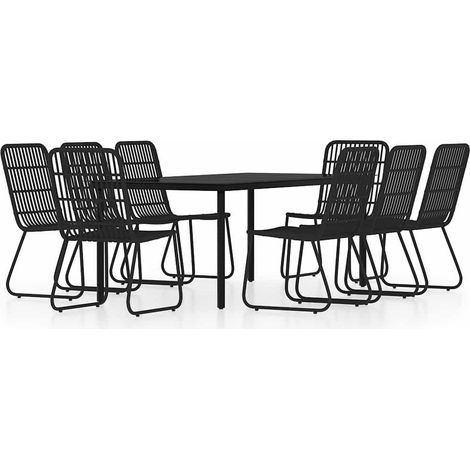 Maison Exclusive - Juego de comedor para jardín 9 piezas negro (1/5)