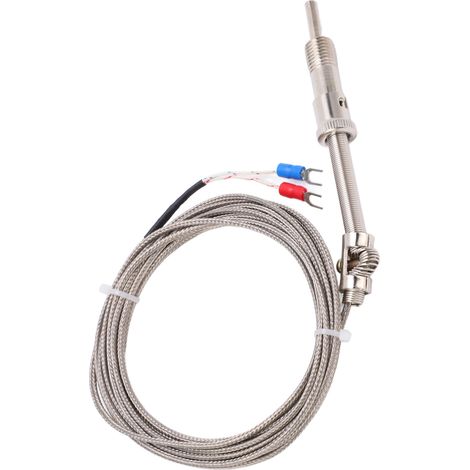 Sonde thermocouple type K à ressort de compression, câble blindé 4 m pour applications industrielles (1/5)