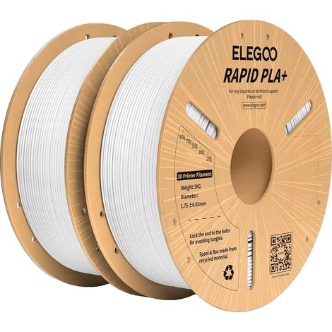 Filamento per stampante 3D, alta velocità, resistenza migliorata, bianco, 2 kg (1/2)