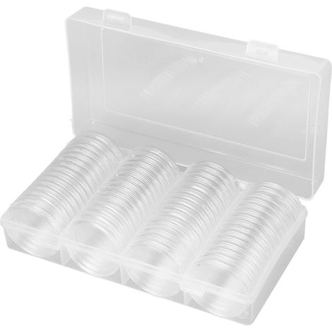 Boîte de Rangement pour Capsules de Pièces de Monnaie de 41 Mm pour 60 Pièces Récipient en Plastique Transparent Anti-poussière et Antirouille pour Silver Eagle, Panda, Britannia Collection (1/5)