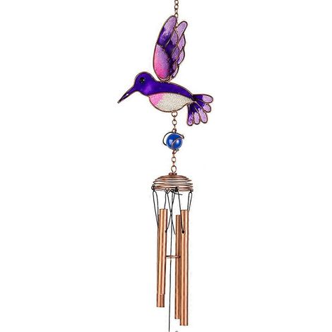 Attrape-soleil oiseau teinté, boule de cristal oiseau, prismes, ornement suspendu en cristaux violets, carillon éolien (1/5)