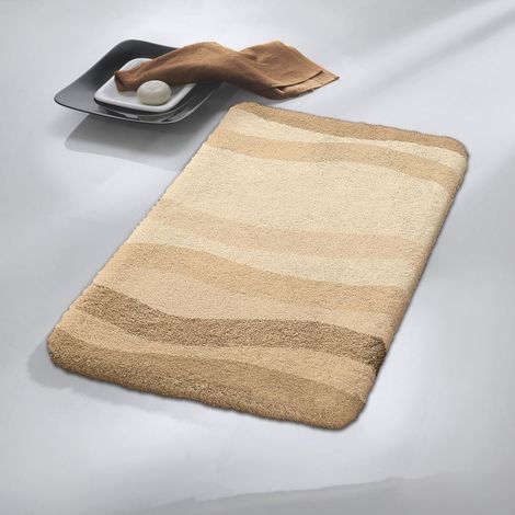 Kleine Wolke Badteppich Miami Naturbeige 60 x 90cm Badvorleger Badematte Teppich (1/2)