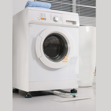 Anti-Vibration Kit for Washing Machine & Refrigerator, 4-Piece Heightening Pad Set in PS/PP Material (50x40x76mm) (1/5)