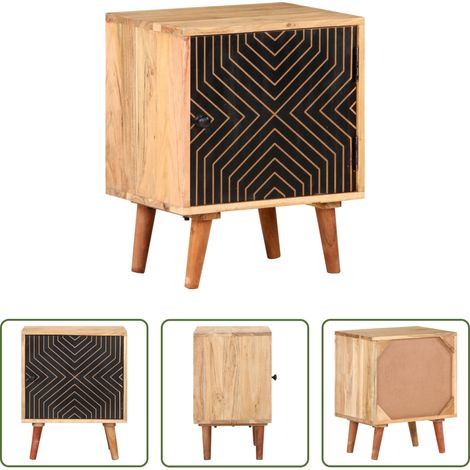 Holz Nachttisch - Nachttisch 40x30x50 cm Akazie Massivholz (1/5)