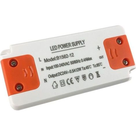 Alimentation LED 24V 12W IP20 extra plate