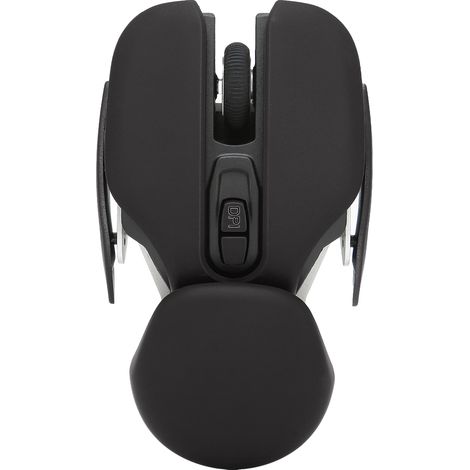 Souris sans fil ergonomique avec batterie intégrée, DPI réglable, finition électroplaquée, design intégré, pour le jeu (noire)