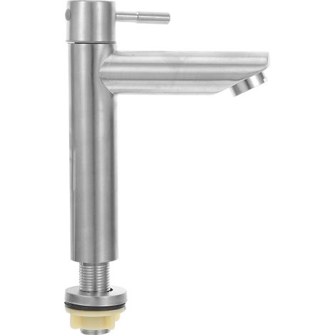 Mitigeur de lavabo inox argenté pour vasque et sanitaires (1/5)