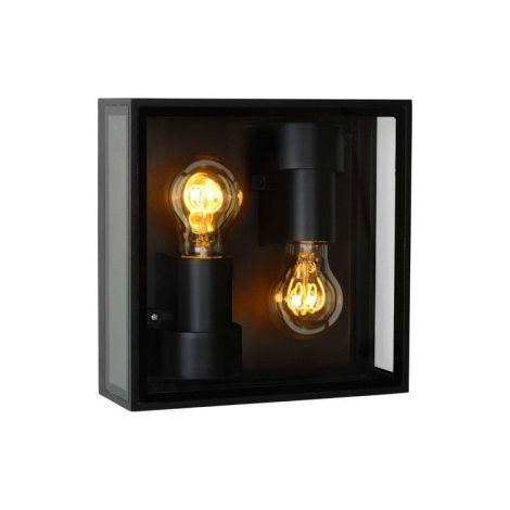 Lucide Dukan lampada parete/soffitto 2xE27 IP65 nera