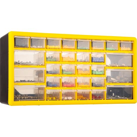 Organiseur de rangement à vis – Boîte de rangement pour garage et atelier 30 tiroirs avec séparateurs réglables, organiseur mural pour outils (1/5)