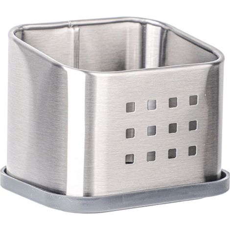 Organizador de esponjas de cocina, accesorio de cocina para esponjas, raspador de platos o raspador de jabón, plata mate (1/5)