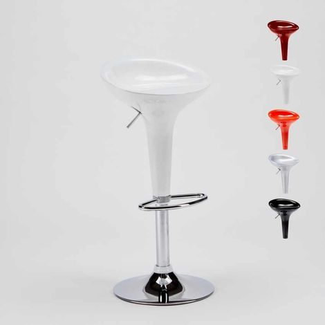 Tabouret de bar et cuisine pivotant réglable design moderne San Francisco - Blanc (1/5)