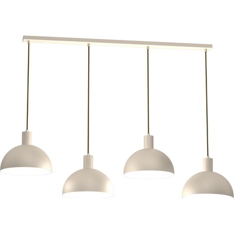 Suspension crème métal barre 134cm 4xE27 Handa Luminex
