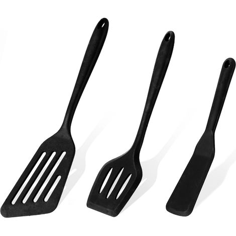 Juego de 3 espátulas de silicona, antiadherentes, para cocina y repostería, sin BPA, resistentes al calor, que no rayan, utensilios de cocina de silicona para cocinar y mezclar. (1/5)