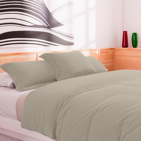 Housse de Couette en Coton 57 Fils 240x220 cm UNI Lin (1/3)