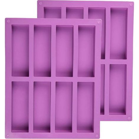 Molde de silicona para barras, molde rectangular de silicona de 2 piezas para repostería, molde de silicona para pasteles, ideal para chocolate, trufas, ganache, pan, muffins, brownies, pan de maíz, t