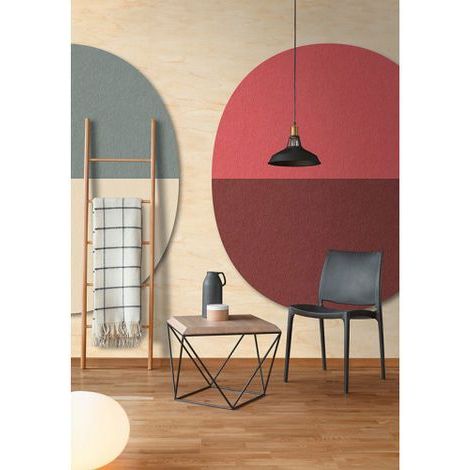 Papier peint panoramique rouge et beige design Tapisserie panoramique tendance à motif cercle Papier peint panoramique cuisine et couloir (1/3)
