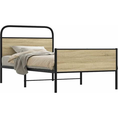 Bettgestell ohne Matratze 100x200 cm Sonoma-Eiche Holzwerkstoff