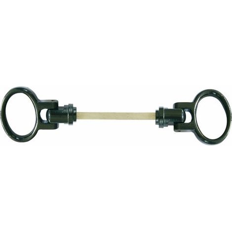 Anneau double pour serrure de volet inox noir carré 7 x 80 mm - TORBEL INDUSTRIE