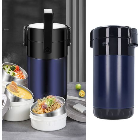 Isolierte Lunchbox aus Edelstahl 304 für Büro oder Zuhause, mehrlagig vakuumisoliert, großes Fassungsvermögen, ideal für Schüler, dunkelblau (1/5)