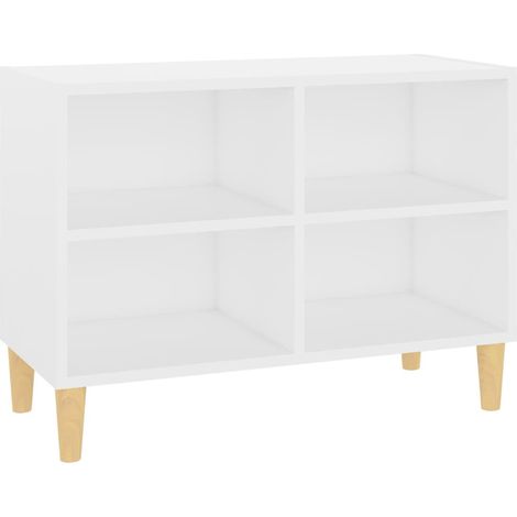 Meuble de rangement avec pieds en bois massif Blanc 69,5x30x50 cm (1/5)