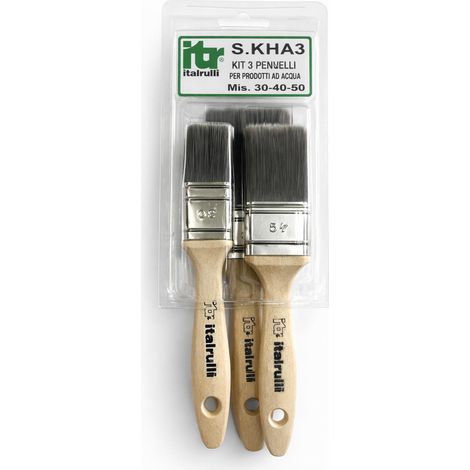 KIT PENNELLESSA P/ACQUA MANICO LEGNO 30-40-50 3PZ- ITALRULLI- 6,0 pz