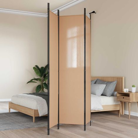 Paravent à 3 panneaux Beige 150 x 220 cm Tissu vidaXL