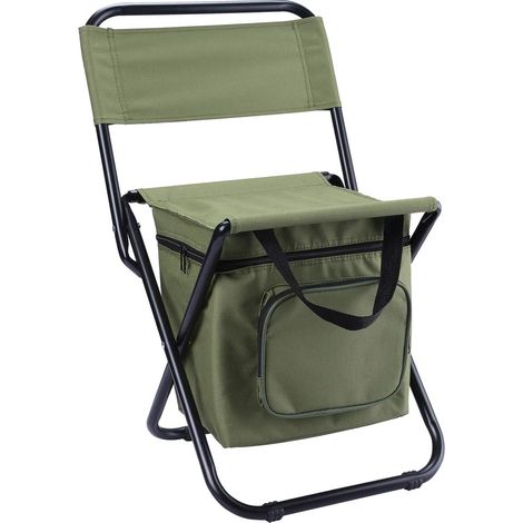 Chaise de pêcheur pliable avec sac isotherme - Chaise de camping compacte - Accessoire de pêcheur - Chaise de pêcheur pour le camping et les activités de plein air - Assise confortable pour la pêche, (1/5)