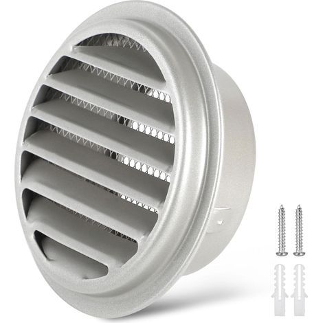 Grille d'aération ronde de 100 mm en acier inoxydable avec moustiquaire (1/5)