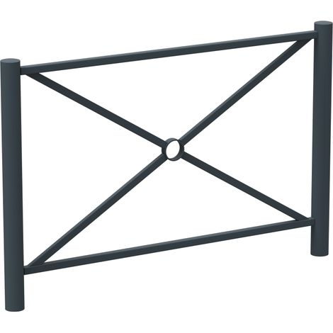 Barrière à sceller Ténor - acier - croisillon, tête bombée et tube Ø 76 - anthracite mat - RAL 7016 (1/2)