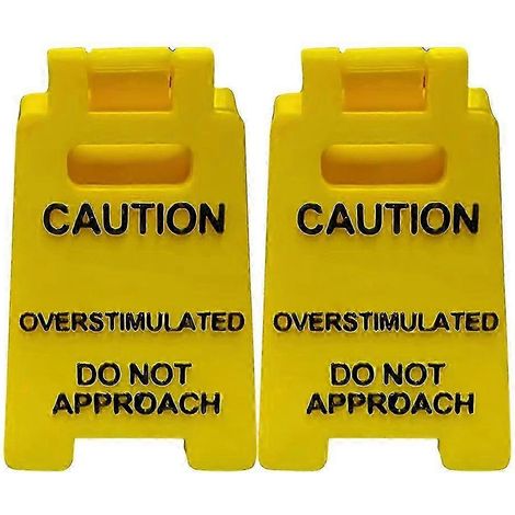 Attention : Signalétique de bureau anti-surstimulation - Ne pas approcher - Mini-panneaux ludiques - Décoration de bureau originale - Lot de 2 compartiments (1/5)