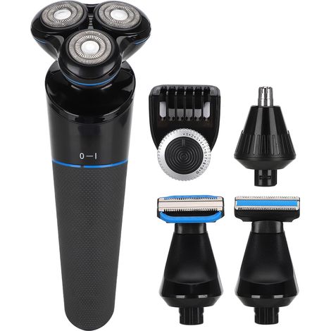 Rasoir électrique multifonctionnel pour barbe, nez et corps (noir) (1/5)