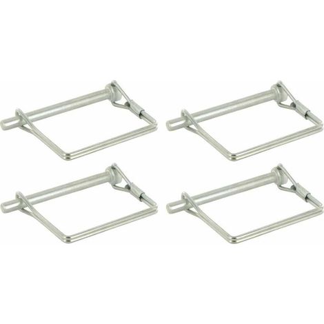 – Lot de 4 goupilles carrées 8mm x 70mm – Acier zingué pour verrouillage remorque, vélo, tracteur, motoculteur – Clip circlip (1/2)