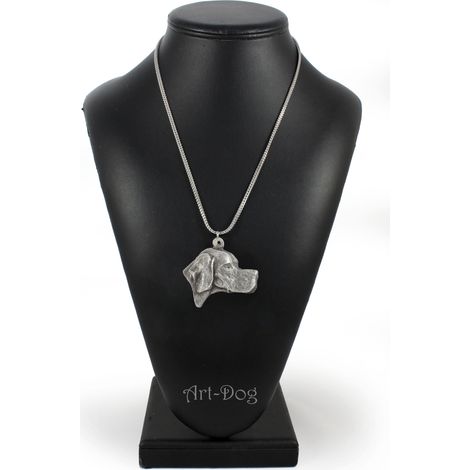 Collana con ciondolo a forma di cane Pointer, ciondolo a forma di cane su catena d'argento, gioiello unico di Art-Dog (1/5)