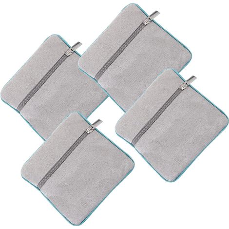 Confezione da 4 sacchetti organizer portatili per gioielli, con chiusura a cerniera, compatti, ideali per i viaggi, in velluto antipolvere e anti-smarrimento, perfetti per organizzare collane e bracci (1/5)