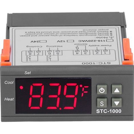 Thermostat de refroidissement et de chauffage du contrleur de température numérique avec capteur NTC STC-1000AC110 220V (1/5)