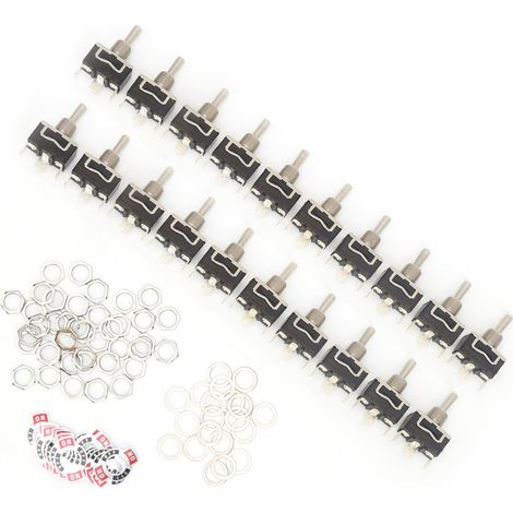 Interrupteur à bascule LED 3 positions 20 pièces, bouton rocker 3 broches On/Off/On 15A 250VAC (1/5)