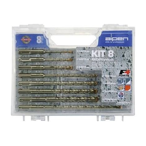 Alpen 80704100100 Acciaio Kit punte perforatrici 8 parti 5 mm, 6 mm, 6 mm, 8 mm, 8 mm, 8 mm, 10 mm, 12 mm SDS-Plus 1 KI (1/2)