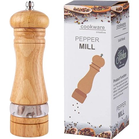 Molinillo de pimienta manual, materiales ecológicos, núcleo de cerámica, 1 unidad. (1/2)
