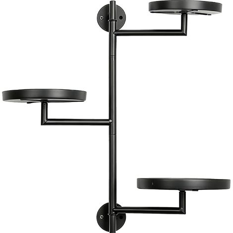 Porte-plantes mural à fenêtre rotative, étagère flottante en métal à 3 niveaux pour Pots de fleurs, cadeaux, plateaux de décoration pour la maison (1/5)