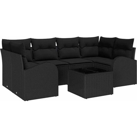 Maison Exclusive - Gartensofa-set Schwarz 55 x 55 x 37 cm Poly-Ra