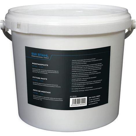 SW-Stahl 02132L pâte de montage, 5 kg I accessoires de changement de pneus I pâte de montage de roues I pâte de montage de pneus blanche I pâte de montage I pâte de montage de pneus I pour pneus runfl