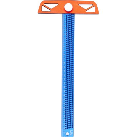 Règle en alliage d'aluminium T-300MM, 2 planches arrière, 2 longueurs réglables, bleu, flexible, outil de marquage pour menuiserie (1/5)